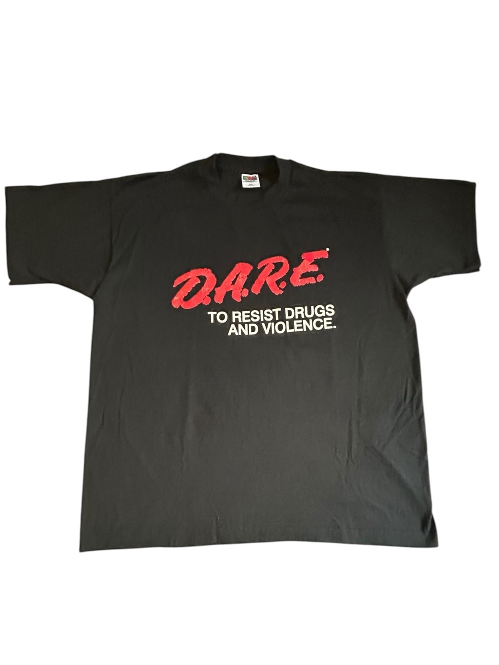 Vintage D.A.R.E. To Resist Drugs & Violence Tee XL Single Stitch 90s Black USA